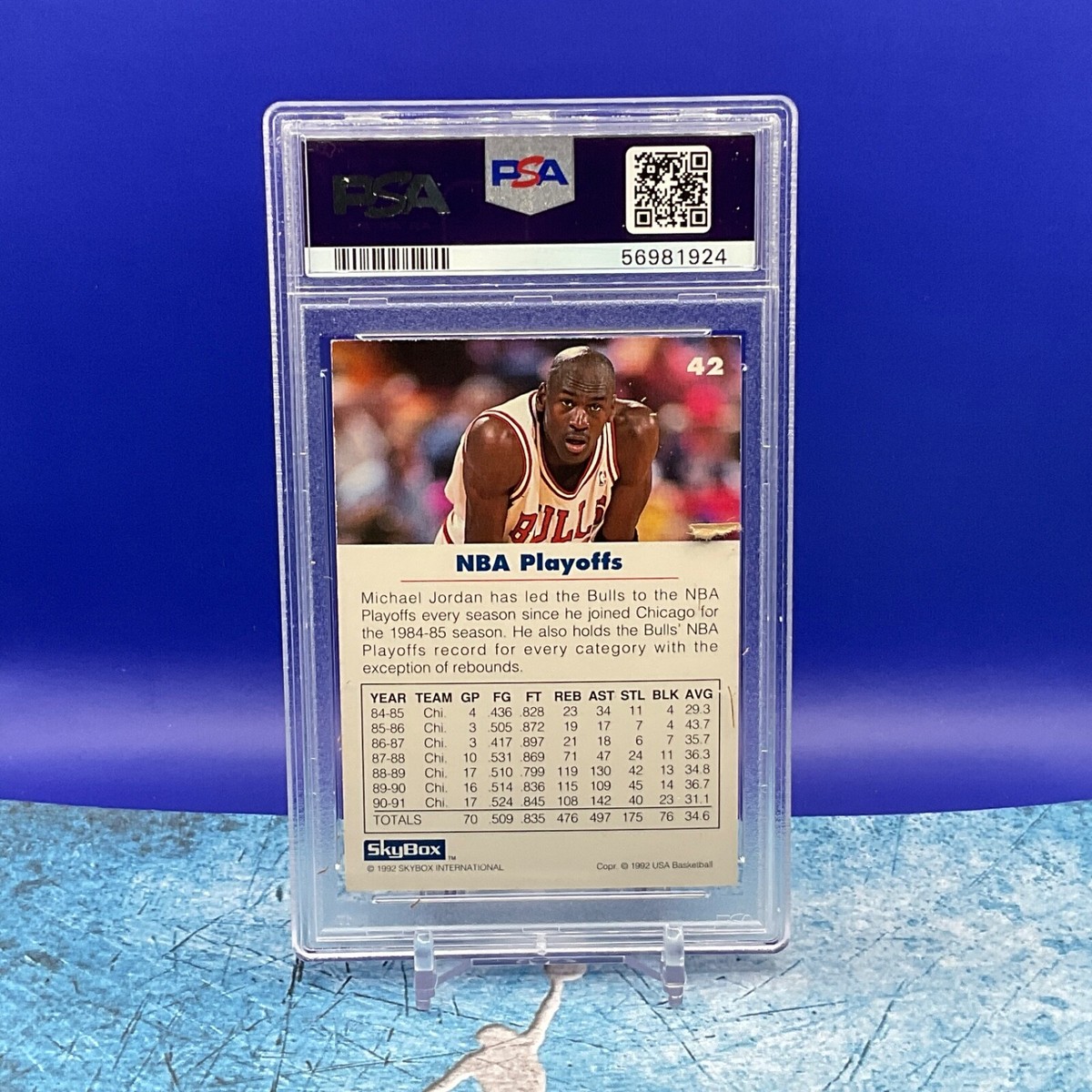 1992 Skybox MICHAEL JORDAN USA Basketball #42 PSA 8 NM- MINT. Hall