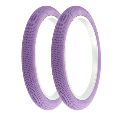 2 PRO+ HIGH PERFORMANCE BICYCLE BMX TIRE 18'' X 1.95 PURPLE BMX/FREESTYLE  TREAD.