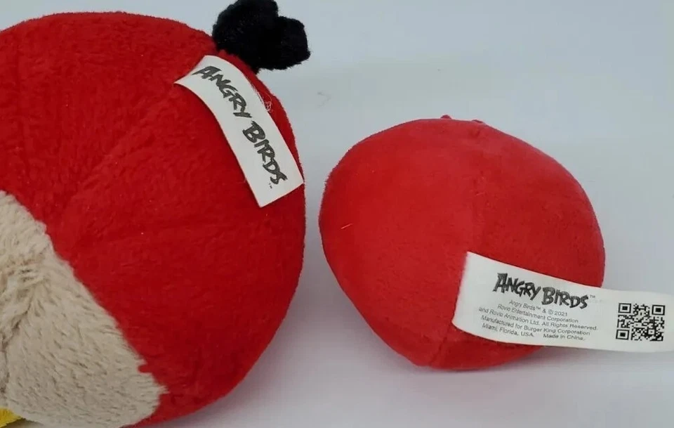 Angry Birds 4" Red Bird Plush NO SOUND + 3" Burger King Mini Commonwealth 2010 - Image 4 of 4