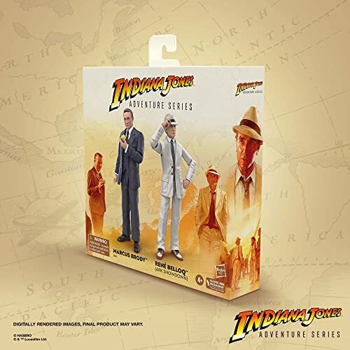 Indiana Jones Action Figure Set 6 Inch Marcus Brody Ren Belloq Adventure Series