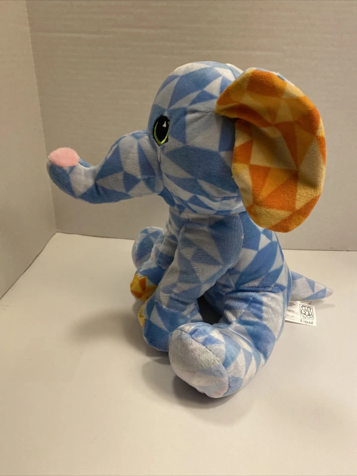 Juguete de peluche geométrico Lovey 11" Fiesta Elephant azul naranja púrpura Foto 2 de 4