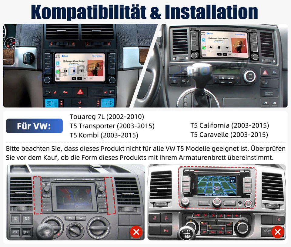 DAB+ 8Core 4+64G Android Radio Carplay Für VW Touareg 7L, T5 Serie mit GPS Navi - Bild 2 von 4