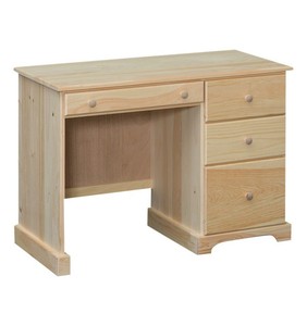 Amish Solid Pine Unfinished 4 Drawer Student Desk Rustic