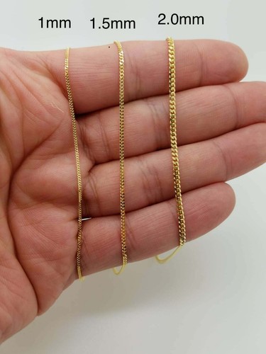 10k Solid Yellow Gold Gourmette Miami 