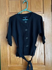 Womens Banana Republic Black Short Sleeve and Belted Cardigan Size PXS