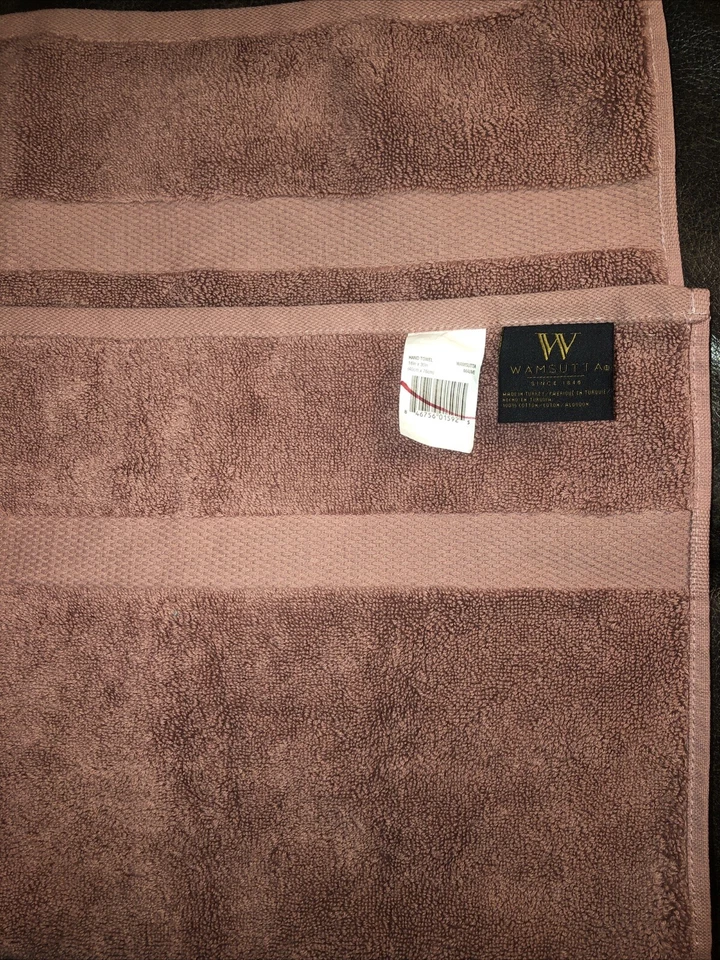 "Nueva toalla de mano de baño Wamsutta malva 100 % algodón turco 16x30"" etiqueta negra" Foto 3 de 4
