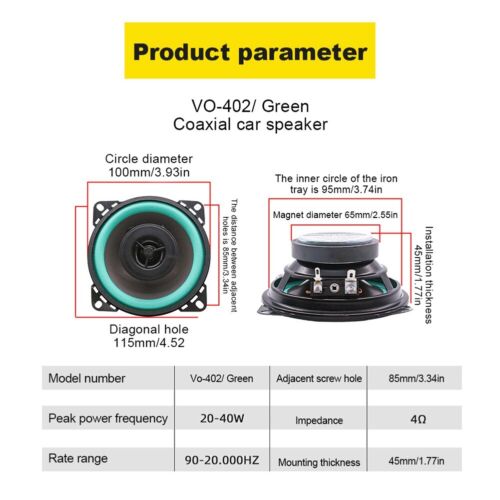 Clear and Crisp Sound Car Audio Speaker Stereo Music Speaker for Car Interior - Picture 1 of 8