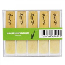 10 Pack 2-1/2 Professional Alto Saxophone Reeds with Plastic Box, Strength 2.5