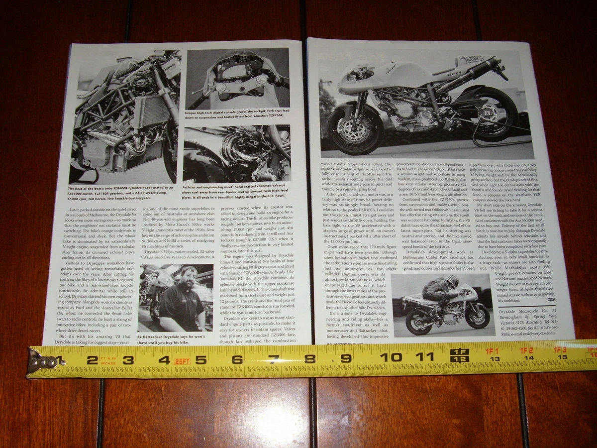 Drysdale v8 motorcycle deals