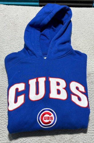 Chicago Cubs Hoodie Mens Large Blue Adidas Pullover Sweatshirt Embroidered VTG