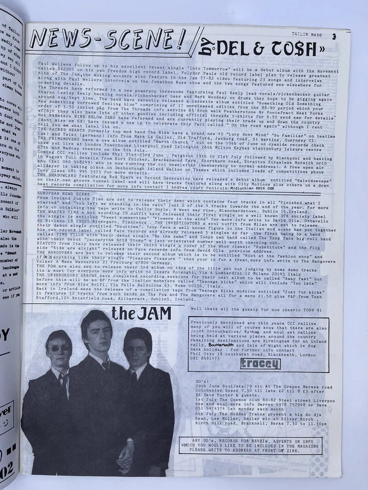 Tailor Made #1 UK Mod Magazine 1991 Del Boy In Crowd The Threads 7” Flexi Disc - Image 4 of 4