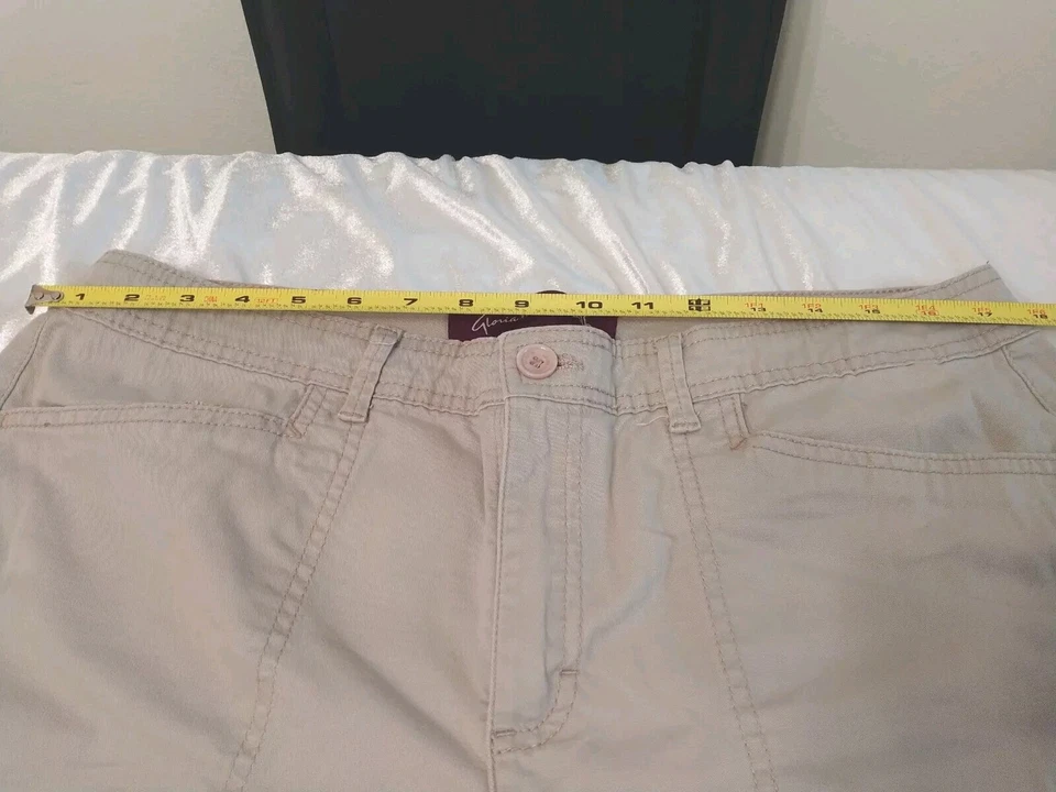 Pantalones Gloria Vanderbilt Mona Rectos Caqui Para Mujer Talla 16P Beige Bolsillos Foto 3 de 4