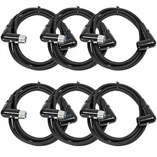Seismic Audio - 6 Pack of 6 Foot Right Angle XLR Male to XLR Female Patch Cables
