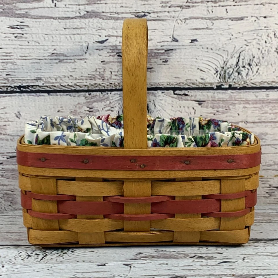 Longaberger 1994 Mother's Day Basket Handwoven Floral Liner Collectible Signed - Image 4 of 4