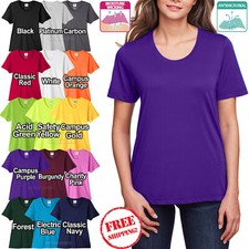 Ladies Moisture Wicking T-Shirt Soft Cotton Feel Anti-Microbial Womens XS-XL