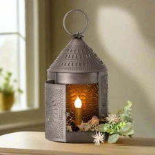 Primitive/Country Farmhouse Rustic 17 Inch Fireside Lantern Black