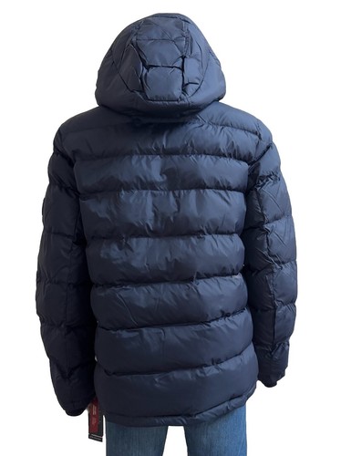 Tommy Hilfiger Hooded Wind Resistant Puffer Jacket Navy Dark Blue Men’s Medium M - Picture 3 of 6