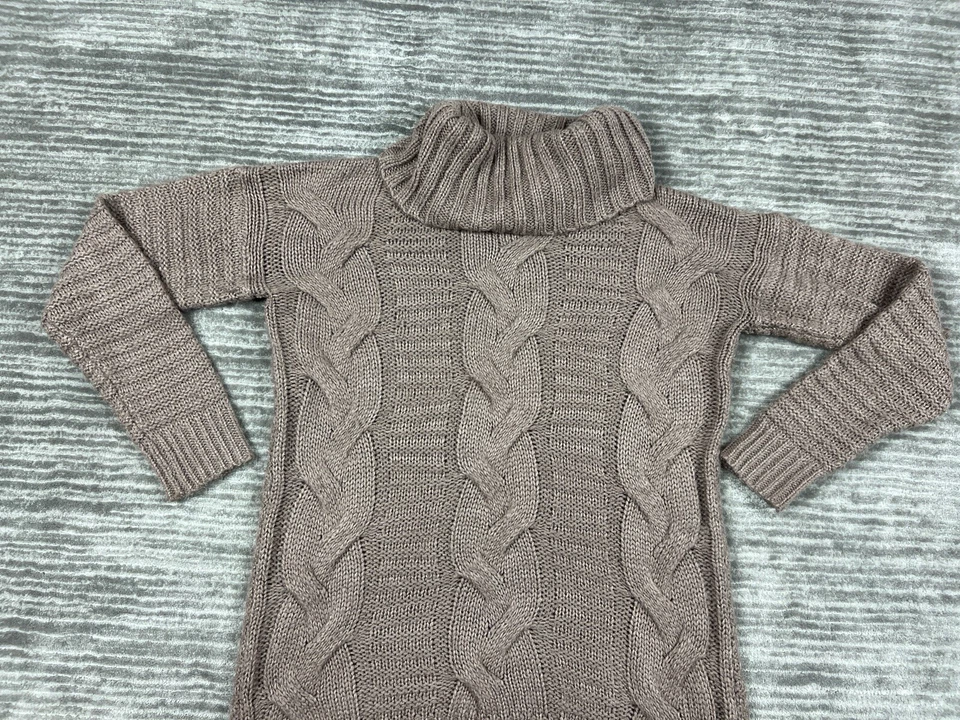 Свитер женский Charlotte Russe большой коричневый с длинным рукавом воротник-капот коренастый трикотаж - Изображение 2 из 4