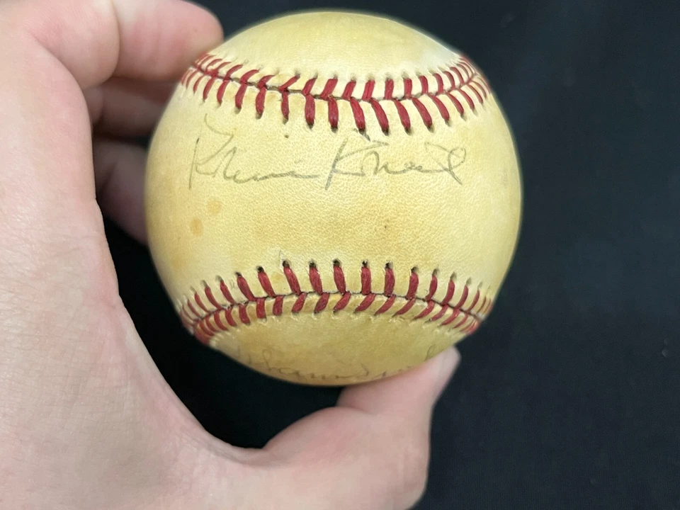 Robin Roberts + 1 Other Hand Signed Auto Rawlings Baseball JSA/COA WM AA 93024 - Image 2 of 4
