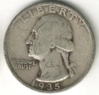 USA - 1935S - Washington ¼ $ - Silver Eagle - Rare - #15049RG