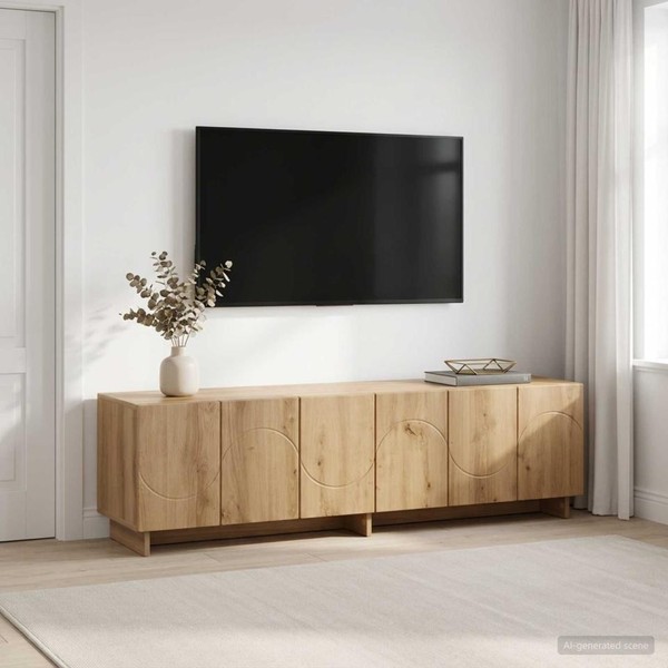 Tv-Lowboard 140 X 34.5 X 40 Cm Artisan-Eiche Holzwerkstoff-image