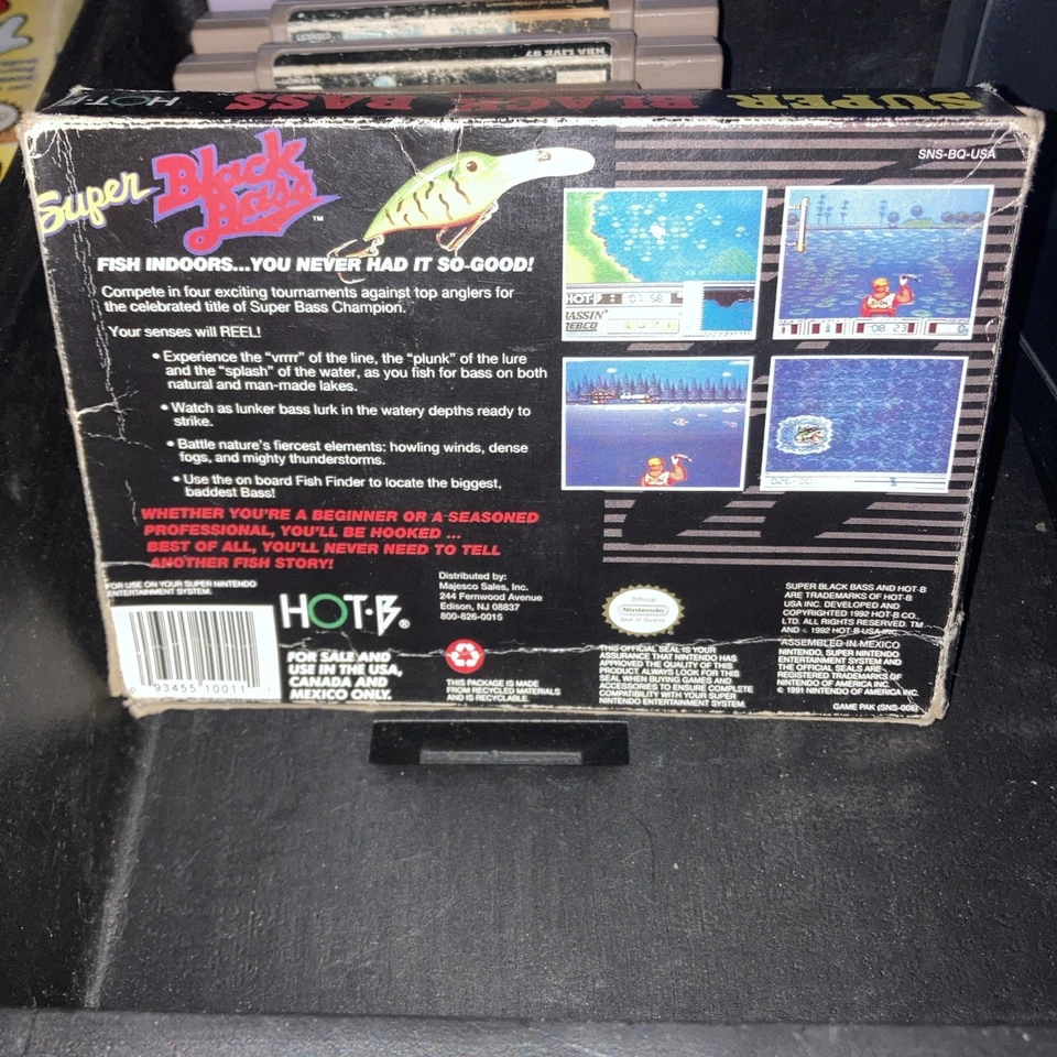 Super Black Bass SNES Auténtica Caja y Carro Probado - Nintendo 1992 - Sin Manual Foto 3 de 4