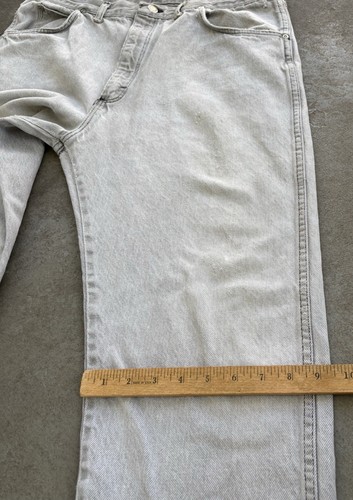 Jean homme vintage années 80 Wrangler gris décontracté 96501 Scovill zip vieilli USA 36x29 - Photo 16 sur 21