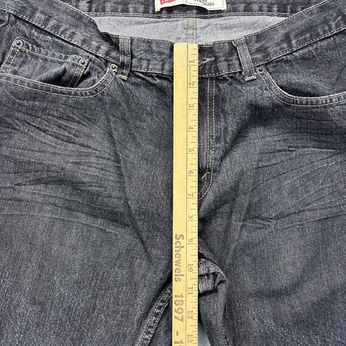 Levi’s 505 Jeans Boys 18 Husky 36x29 Denim Black Wash Fade Whiskered School - Picture 7 of 11