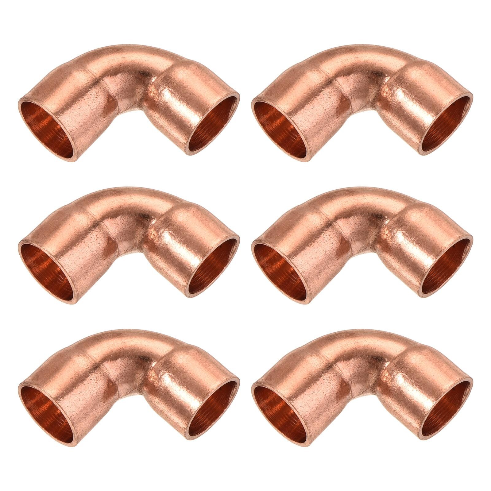 6pack 90 Degrees Elbow Copper Pipe Fitting Welding Connection 3/8 Inch ID