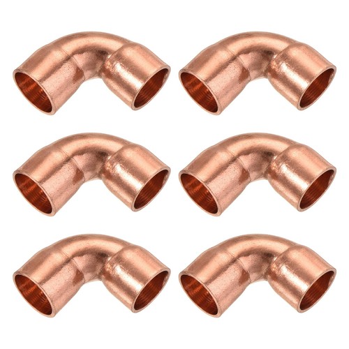 6pack 90 Degrees Elbow Copper Pipe Fitting Welding Connection 3/8 Inch ID