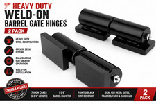 7" Heavy Duty Weld-On Barrel Gate Hinges 2 Pack Steel Ball Bearing Grease Zerk