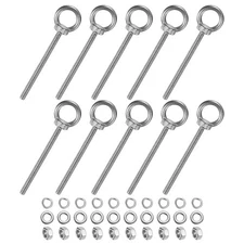 10-Sets Stainless Eyebolt M6x89mm Shoulder Lifting Eye Bolt with Nuts Washers