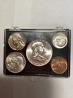 1957 d Benjamin Franklin five coin proof set