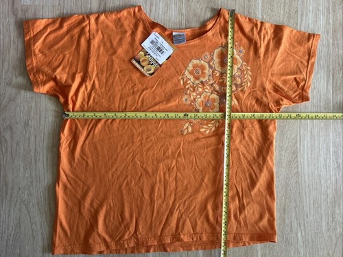 Neu mit Etikett Crazy Shirt Damen L Shirt Hawaii’s Original Floral Apricot Dyed Henna - Bild 6 von 12