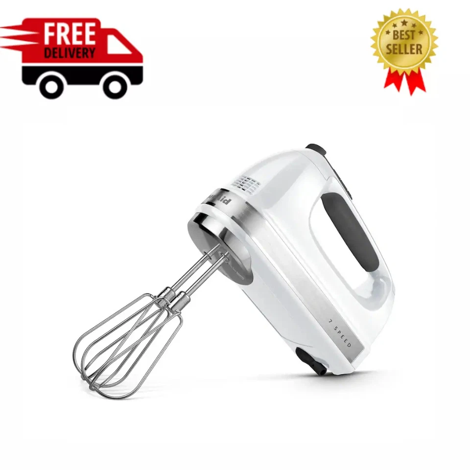 7-скоростной ручной миксер KitchenAid KHM7210WH белый легкий тихий двигатель постоянного тока профессиональный набор - Изображение 3 из 4