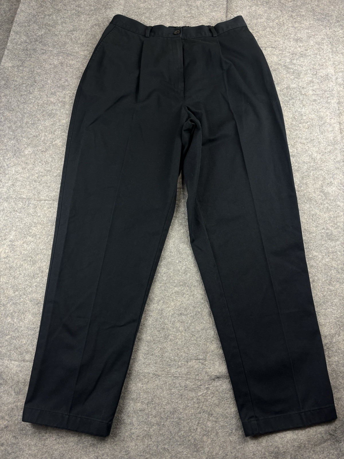 LL Bean Women's 14 Taper Original Fit Crop Pants Dark Navy Cotton Old Money VTG