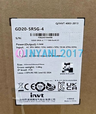 1PC New INVT Inverter GD20-5R5G-4 380V/5.5KW