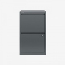 Bisley A4 Filing Cabinet 2 Drawer Flush Handle Anthracite Grey 24 Hour Delivery