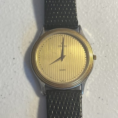 Concord Mariner SL Slim Gold Steel Quartz Mens Watch Hirsch Lizard