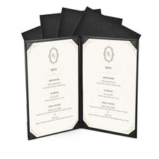 WeChef 5 Pack Menu Covers 8.5"x14" 2 Views Faux Leather Cafe Restaurant Bars