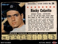 1961 Post Cereal #36 Rocky Colavito  Hand Cut Tigers SHORT-PRINT 1 - POOR