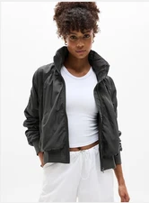 NEW ATHLETA Jetset Bomber Jacket Shadow Grey SMALL S #818839 