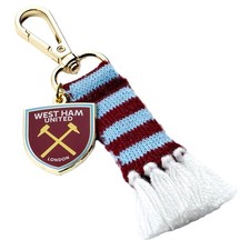 West Ham United FC Bar Scarf Bag Charm60mm x 30mm Sky Blue/Scarlet  TA14274