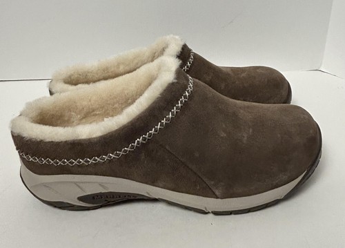 Merrell Encore Ice 4 Shoes Women Sz 8.5 Wide Brown Shearling Lined Slip On Suede - Picture 2 of 9