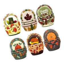 qiqee Thanksgiving Day Standard Cupcake Liners 300-Count Food Grade Gradient ...