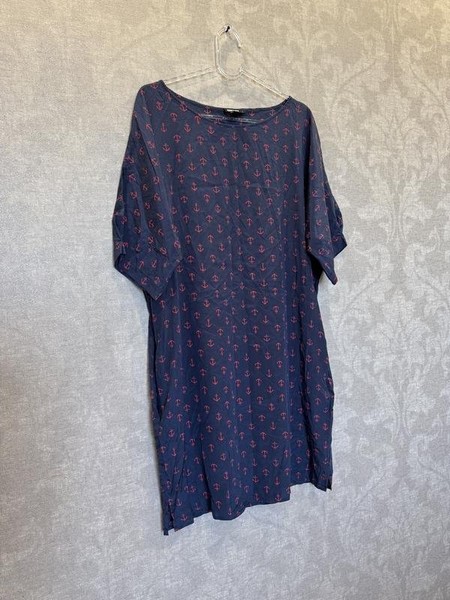 Women DKNY Dress Navy Silk 36 #BMNK