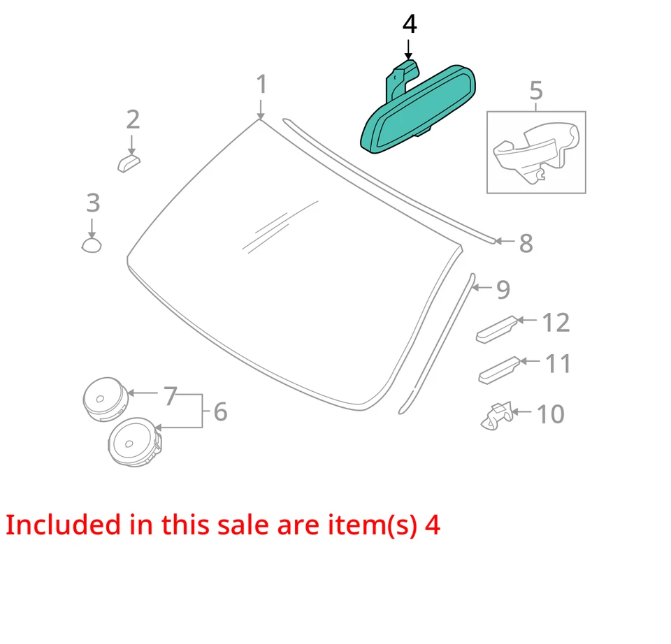 Rear View Mirror With Automatic Dimming Fits 04-10 BMW X3 3163070 - Image 3 of 4