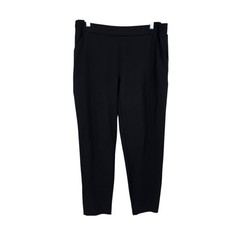Soma Black Tech Knit High Rise Elastic Waist Tapered Ankle Pants W/ Pockets Sz L