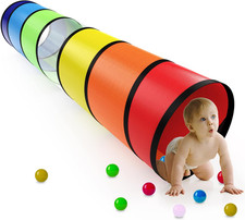 Kids Play Tunnel for Toddlers 1-3 Colorful Pop up Baby Tunnel for Kids to Crawl