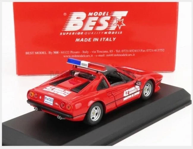 BEST-MODEL 9817 FERRARI - 308 GTS OFFICIAL SAFETY CAR F1 MONACO GP 1984 - RED -  - Immagine 2 di 2